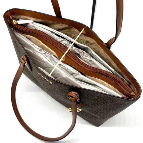 Michael Kors Sheila Large Logo Tote Bag & Matching Flat Phone Case Wallet Brown - Picture 7 of 12